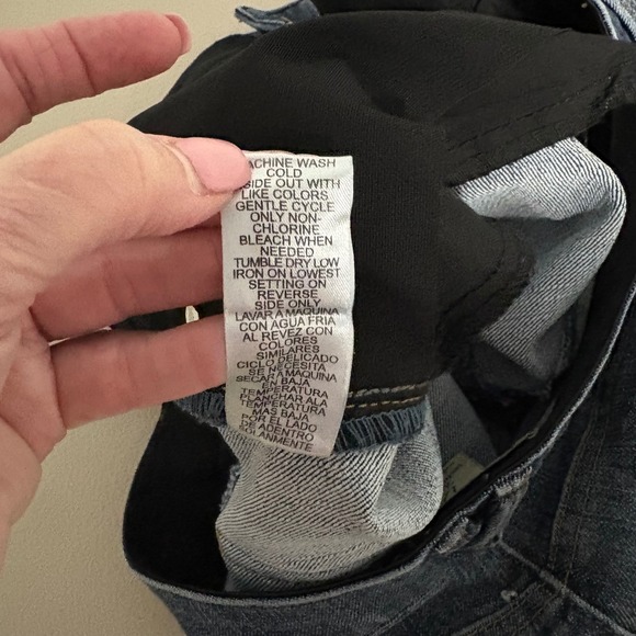 Democracy Absolution Straight Leg Jeans Blue Raw Hem Size 12 Distressed Med Wash - Picture 9 of 10